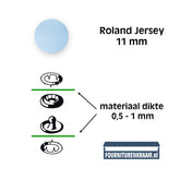 Drukknopen set | 11 mm | Roland Jersey | lichtblauw | 15 stuks Drukknopen KIN - 11 - ROLAND - LICHTBLAUW - 1900 8590265080654